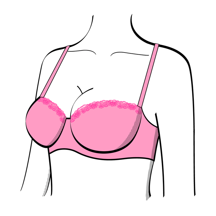 Illustration of super push-up bra cup