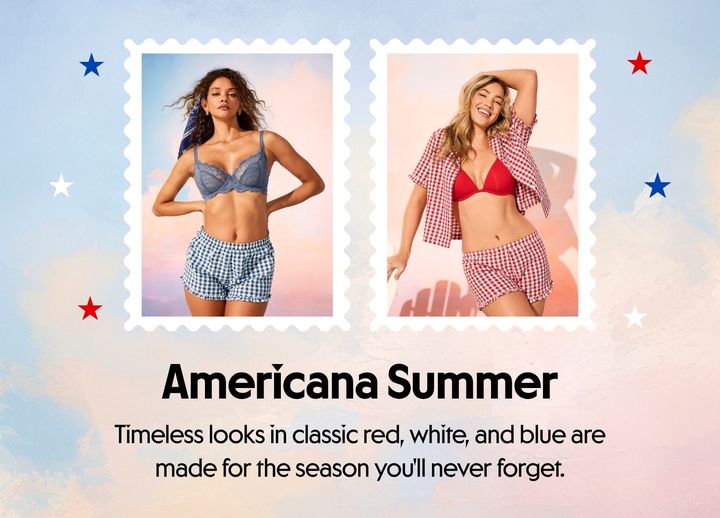Americana Summer. Timeless looks in classic red, white, and blue.