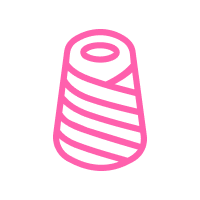 Pink line art icon of a swaddled baby.