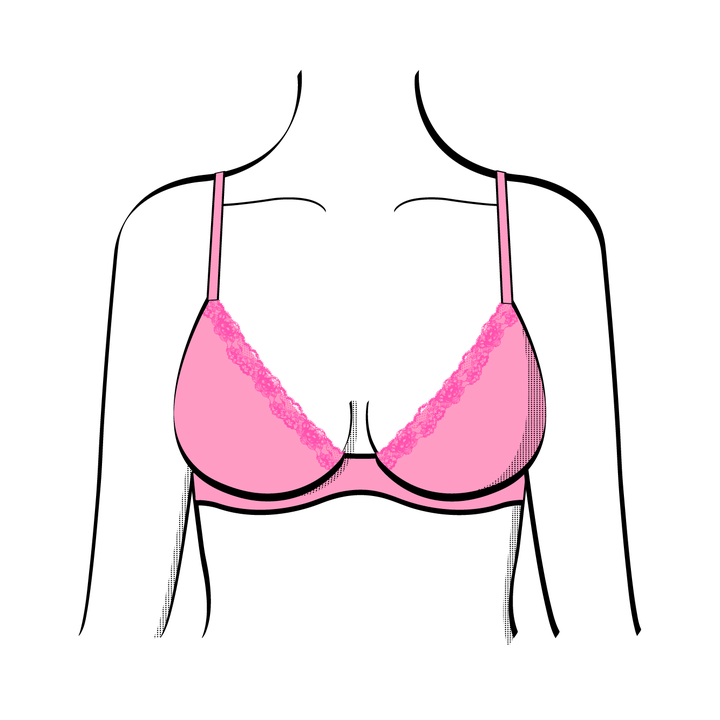 Illustration of plunge style bra