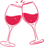 Solid crimson pink background.