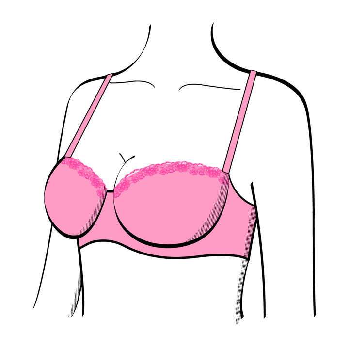 Illustration of push up bra cup