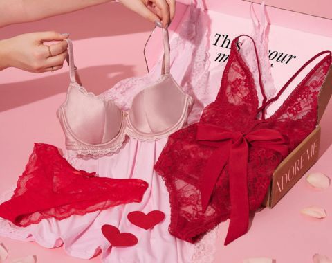 red and pink lingerie from adore me