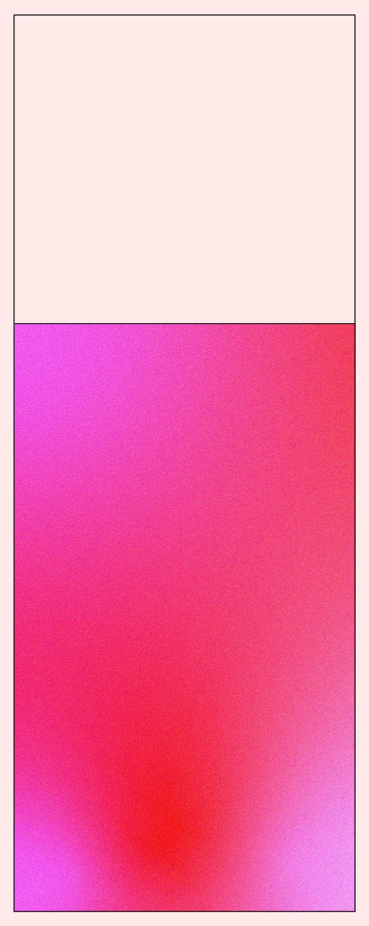 A pink and red gradient background with a white space at the top.