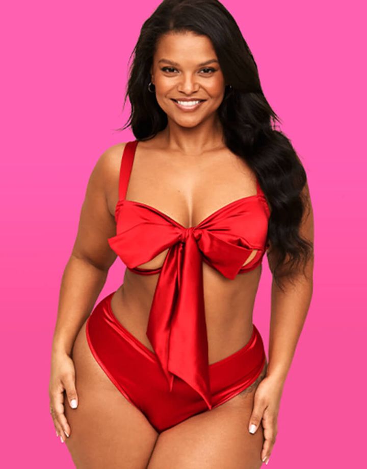 Gynger red bow bra