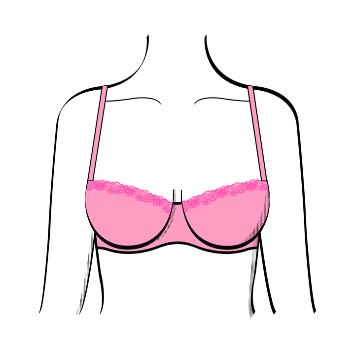 Illustration of balconette style bra