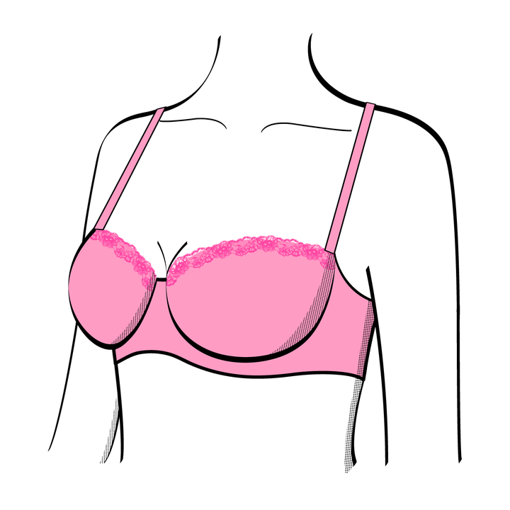 Illustration of lightly line bra cup