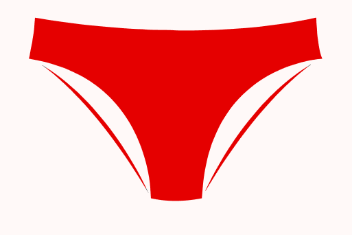 Red bikini bottom.
